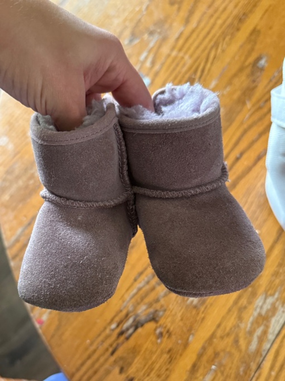 UGG Mauve Baby Booties with Bow
